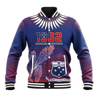 Custom Samoa 1962 Independence Day Custom Baseball Jacket Manuia le Aso Tuto'atasi Ula Nifo Blue Art LT9 Unisex Blue - Polynesian Pride