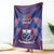 Custom Samoa 1962 Independence Day Custom Blanket Manuia le Aso Tuto'atasi Ula Nifo Blue Art