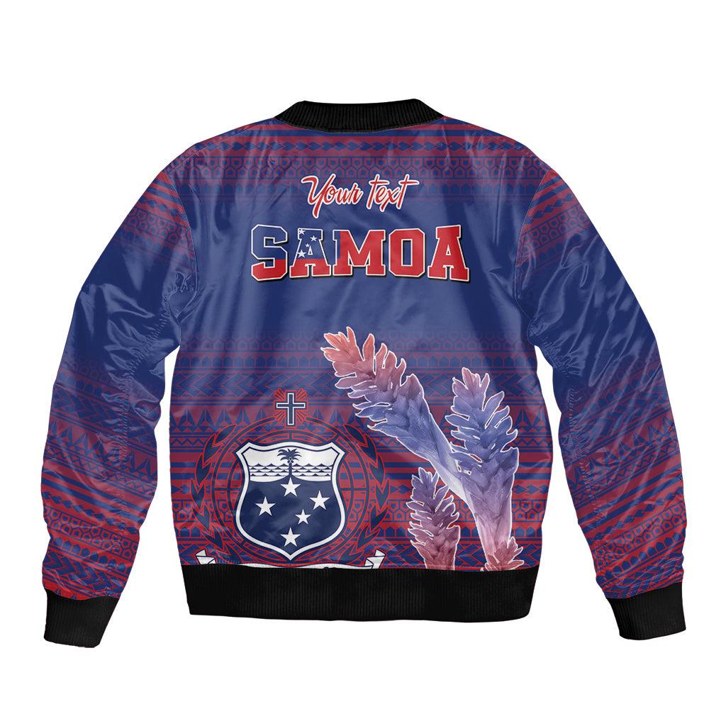 Custom Samoa 1962 Independence Day Custom Bomber Jacket Manuia le Aso Tuto'atasi Ula Nifo Blue Art LT9 - Polynesian Pride