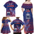 Custom Samoa 1962 Independence Day Custom Family Matching Off Shoulder Maxi Dress and Hawaiian Shirt Manuia le Aso Tuto'atasi Ula Nifo Blue Art