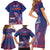 Custom Samoa 1962 Independence Day Custom Family Matching Short Sleeve Bodycon Dress and Hawaiian Shirt Manuia le Aso Tuto'atasi Ula Nifo Blue Art