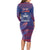 Custom Samoa 1962 Independence Day Custom Long Sleeve Bodycon Dress Manuia le Aso Tuto'atasi Ula Nifo Blue Art