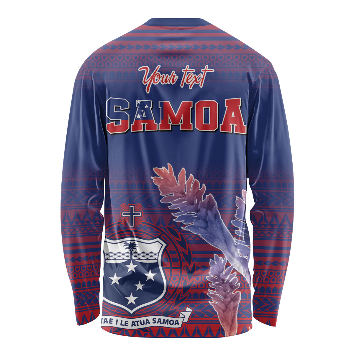 Custom Samoa 1962 Independence Day Custom Long Sleeve Shirt Manuia le Aso Tuto'atasi Ula Nifo Blue Art