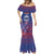 Custom Samoa 1962 Independence Day Custom Mermaid Dress Manuia le Aso Tuto'atasi Ula Nifo Blue Art