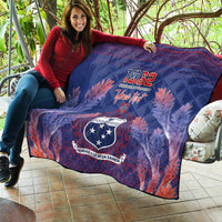 Custom Samoa 1962 Independence Day Custom Quilt Manuia le Aso Tuto'atasi Ula Nifo Blue Art