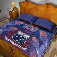 Custom Samoa 1962 Independence Day Custom Quilt Bed Set Manuia le Aso Tuto'atasi Ula Nifo Blue Art
