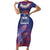 Custom Samoa 1962 Independence Day Custom Short Sleeve Bodycon Dress Manuia le Aso Tuto'atasi Ula Nifo Blue Art