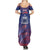 Custom Samoa 1962 Independence Day Custom Summer Maxi Dress Manuia le Aso Tuto'atasi Ula Nifo Blue Art