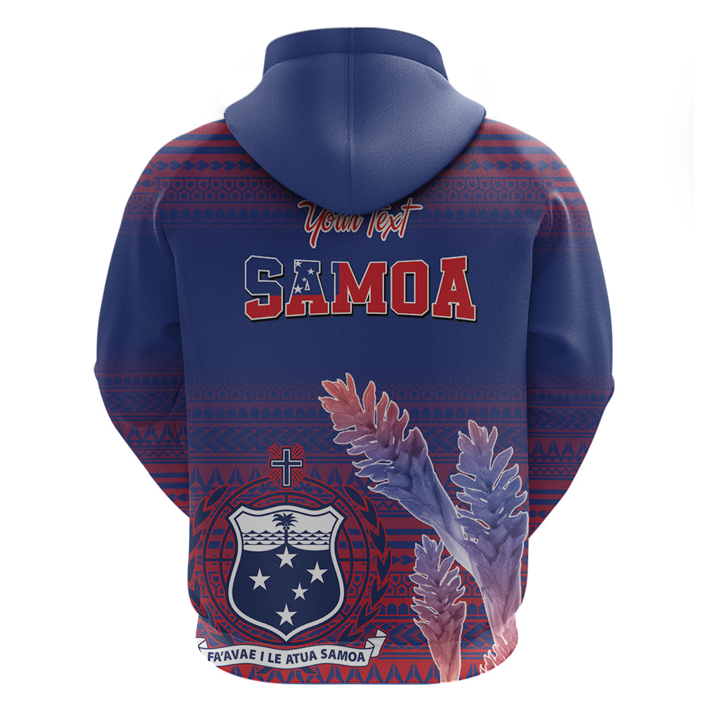 Custom Samoa 1962 Independence Day Custom Zip Hoodie Manuia le Aso Tuto'atasi Ula Nifo Blue Art