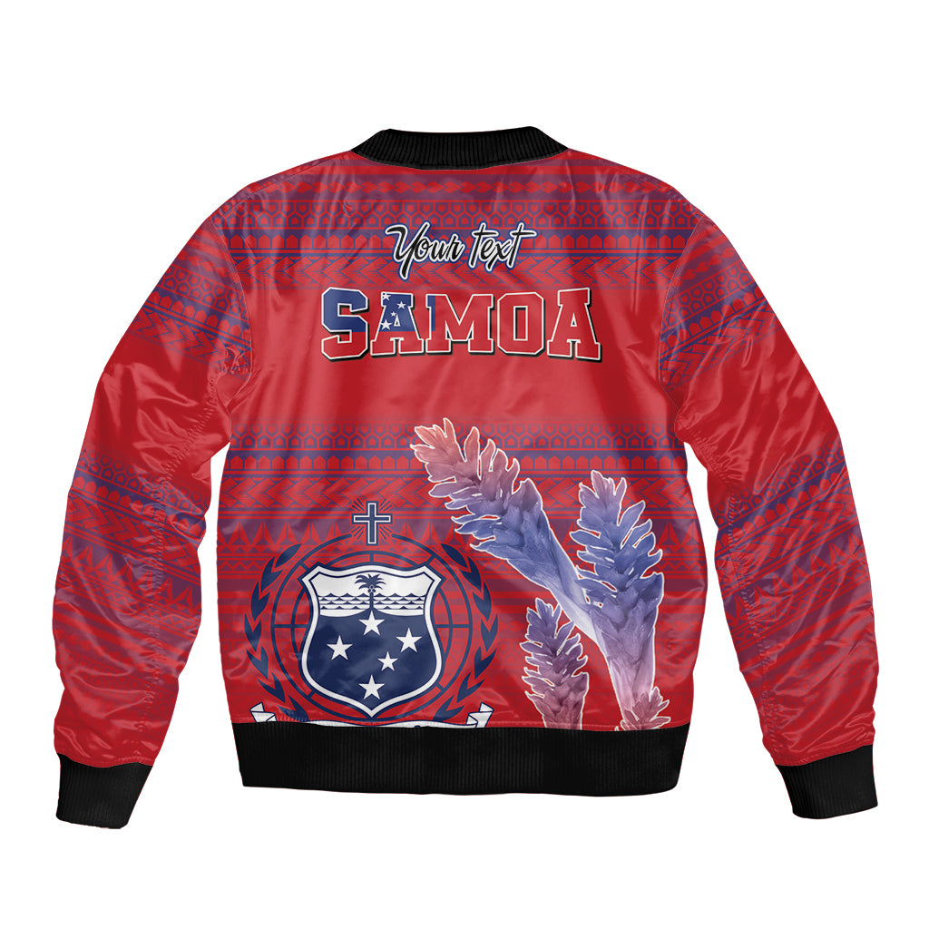 Custom Samoa 1962 Independence Day Custom Bomber Jacket Manuia le Aso Tuto'atasi Ula Nifo Red Art LT9 - Polynesian Pride