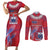 Custom Samoa 1962 Independence Day Custom Couples Matching Short Sleeve Bodycon Dress and Long Sleeve Button Shirt Manuia le Aso Tuto'atasi Ula Nifo Red Art