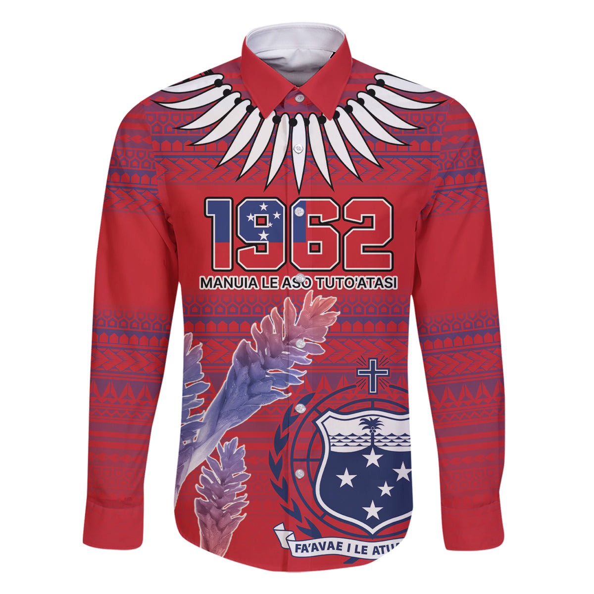 Custom Samoa 1962 Independence Day Custom Family Matching Tank Maxi Dress and Hawaiian Shirt Manuia le Aso Tuto'atasi Ula Nifo Red Art