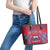 Custom Samoa 1962 Independence Day Custom Leather Tote Bag Manuia le Aso Tuto'atasi Ula Nifo Red Art