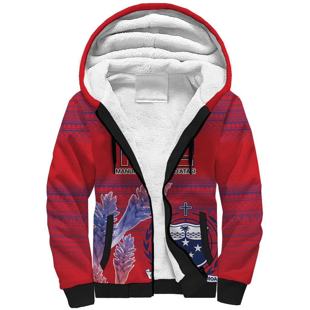 Custom Samoa 1962 Independence Day Custom Sherpa Hoodie Manuia le Aso Tuto'atasi Ula Nifo Red Art LT9 Unisex Red - Polynesian Pride