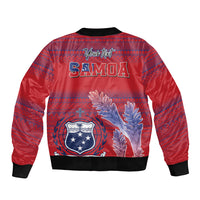 Custom Samoa 1962 Independence Day Custom Sleeve Zip Bomber Jacket Manuia le Aso Tuto'atasi Ula Nifo Red Art LT9 - Polynesian Pride