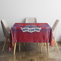 Custom Samoa 1962 Independence Day Custom Tablecloth Manuia le Aso Tuto'atasi Ula Nifo Red Art