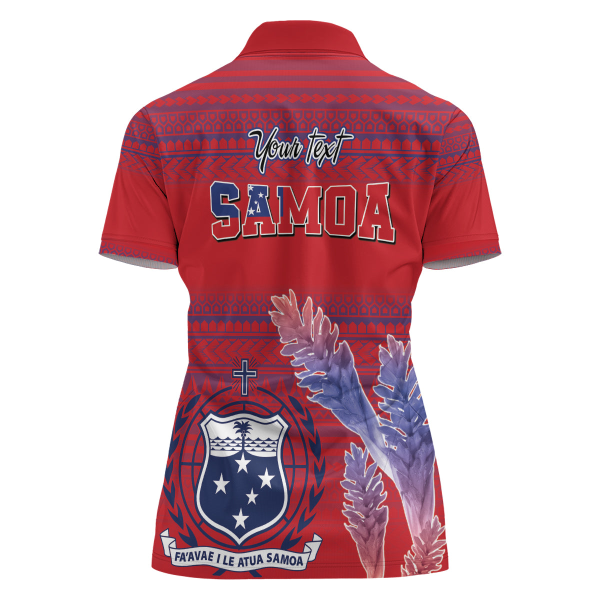 Custom Samoa 1962 Independence Day Custom Women Polo Shirt Manuia le Aso Tuto'atasi Ula Nifo Red Art
