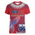 Custom Samoa 1962 Independence Day Custom Women V-Neck T-Shirt Manuia le Aso Tuto'atasi Ula Nifo Red Art