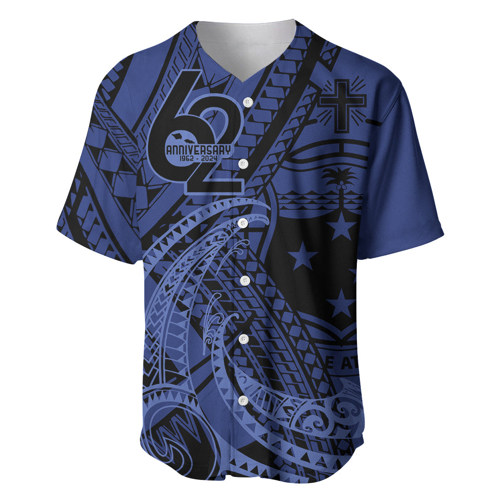 Custom Samoa 62nd Manuia le Aso Tuto'atasi Baseball Jersey Samoan Tatau Blue Art