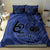 Custom Samoa 62nd Manuia le Aso Tuto'atasi Bedding Set Samoan Tatau Blue Art