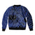 Custom Samoa 62nd Manuia le Aso Tuto'atasi Bomber Jacket Samoan Tatau Blue Art