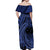 Custom Samoa 62nd Manuia le Aso Tuto'atasi Off Shoulder Maxi Dress Samoan Tatau Blue Art