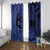 Custom Samoa 62nd Manuia le Aso Tuto'atasi Window Curtain Samoan Tatau Blue Art