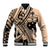 Custom Samoa Manuia le 62 Tausaga O le Tuto’atasi Baseball Jacket Samoan Tatau Beige Art