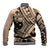 Custom Samoa Manuia le 62 Tausaga O le Tuto’atasi Baseball Jacket Samoan Tatau Beige Art