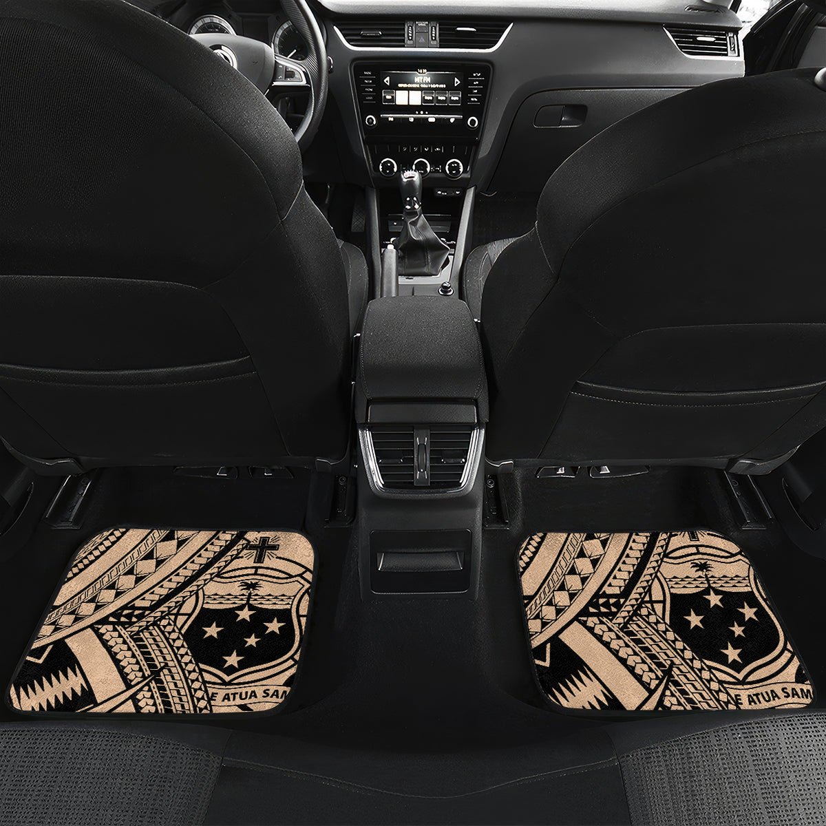 Custom Samoa Manuia le 62 Tausaga O le Tuto’atasi Car Mats Samoan Tatau Beige Art