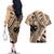 Custom Samoa Manuia le 62 Tausaga O le Tuto’atasi Couples Matching Off The Shoulder Long Sleeve Dress and Hawaiian Shirt Samoan Tatau Beige Art