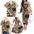 Custom Samoa Manuia le 62 Tausaga O le Tuto’atasi Family Matching Off The Shoulder Long Sleeve Dress and Hawaiian Shirt Samoan Tatau Beige Art