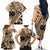 Custom Samoa Manuia le 62 Tausaga O le Tuto’atasi Family Matching Off The Shoulder Long Sleeve Dress and Hawaiian Shirt Samoan Tatau Beige Art