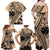 Custom Samoa Manuia le 62 Tausaga O le Tuto’atasi Family Matching Off Shoulder Maxi Dress and Hawaiian Shirt Samoan Tatau Beige Art