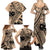 Custom Samoa Manuia le 62 Tausaga O le Tuto’atasi Family Matching Summer Maxi Dress and Hawaiian Shirt Samoan Tatau Beige Art