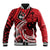 Custom Samoa Manuia le 62 Tausaga O le Tuto’atasi Baseball Jacket Samoan Tatau Red Art