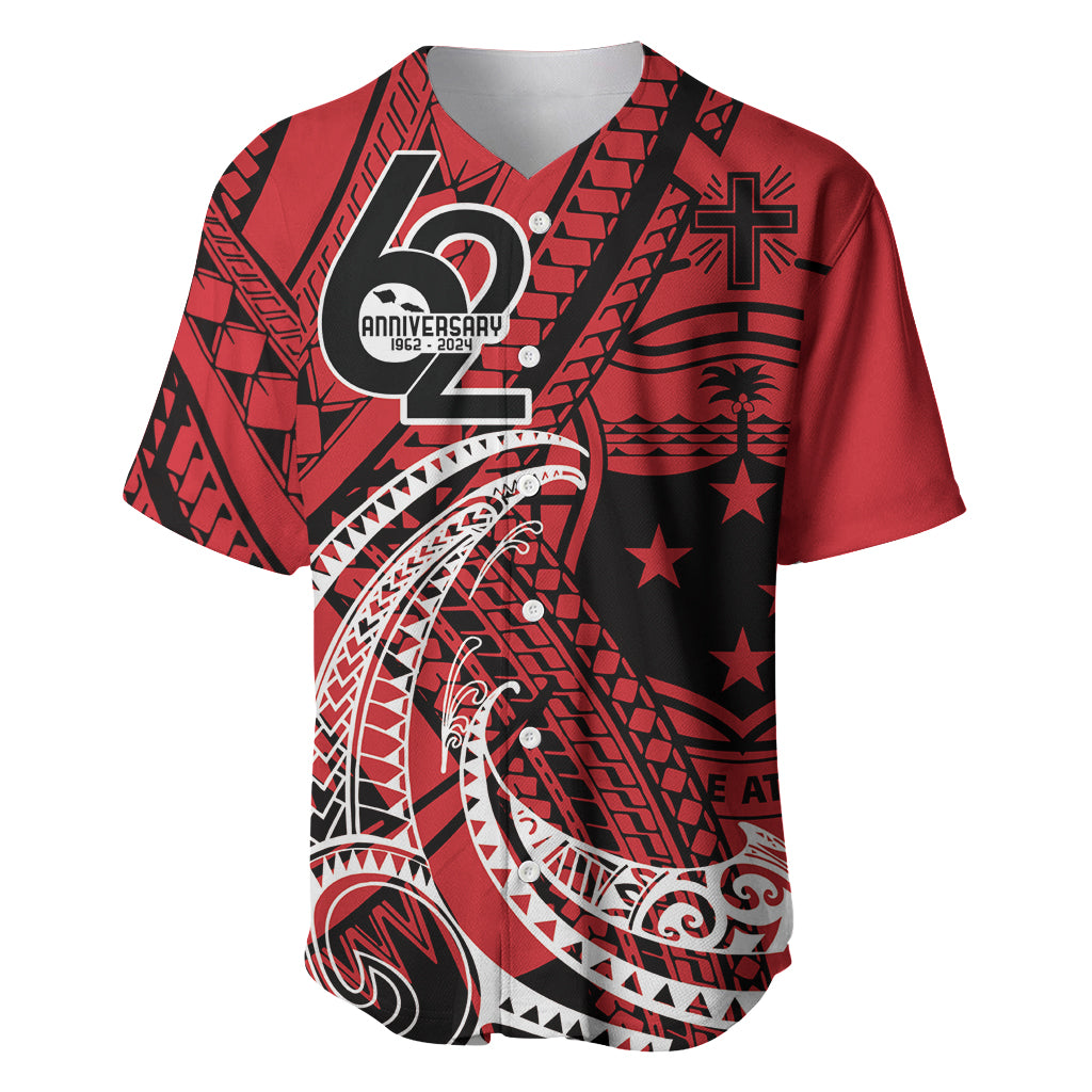 Custom Samoa Manuia le 62 Tausaga O le Tuto’atasi Baseball Jersey Samoan Tatau Red Art