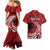 Custom Samoa Manuia le 62 Tausaga O le Tuto’atasi Couples Matching Mermaid Dress and Hawaiian Shirt Samoan Tatau Red Art