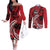 Custom Samoa Manuia le 62 Tausaga O le Tuto’atasi Couples Matching Off The Shoulder Long Sleeve Dress and Long Sleeve Button Shirt Samoan Tatau Red Art