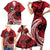 Custom Samoa Manuia le 62 Tausaga O le Tuto’atasi Family Matching Short Sleeve Bodycon Dress and Hawaiian Shirt Samoan Tatau Red Art