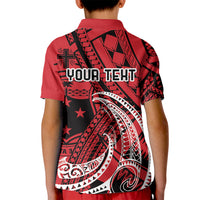 Custom Samoa Manuia le 62 Tausaga O le Tuto’atasi Kid Polo Shirt Samoan Tatau Red Art