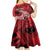 Custom Samoa Manuia le 62 Tausaga O le Tuto’atasi Kid Short Sleeve Dress Samoan Tatau Red Art