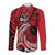 Custom Samoa Manuia le 62 Tausaga O le Tuto’atasi Long Sleeve Button Shirt Samoan Tatau Red Art