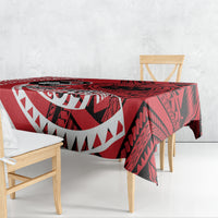 Custom Samoa Manuia le 62 Tausaga O le Tuto’atasi Tablecloth Samoan Tatau Red Art
