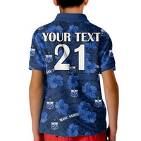 (Custom Text And Number) Manu Samoa Rugby Kid Polo Shirt Polynesian Style With Hibiscus LT9 - Polynesian Pride