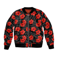 Polynesian Pride Hawaii Style With Hibiscus Bomber Jacket Black LT9 Unisex Black - Polynesian Pride
