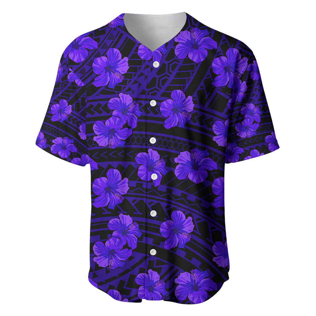 Polynesian Pride Hawaii Style With Hibiscus Baseball Jersey Blue LT9 Blue - Polynesian Pride