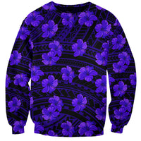 Polynesian Pride Hawaii Style With Hibiscus Sweatshirt Blue LT9 Unisex Blue - Polynesian Pride