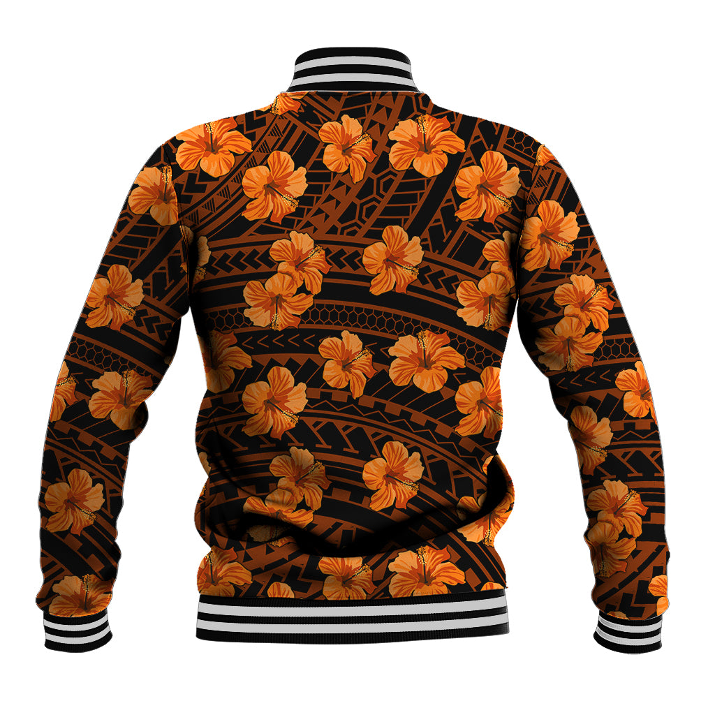 Polynesian Pride Hawaii Style With Hibiscus Baseball Jacket Gold LT9 - Polynesian Pride