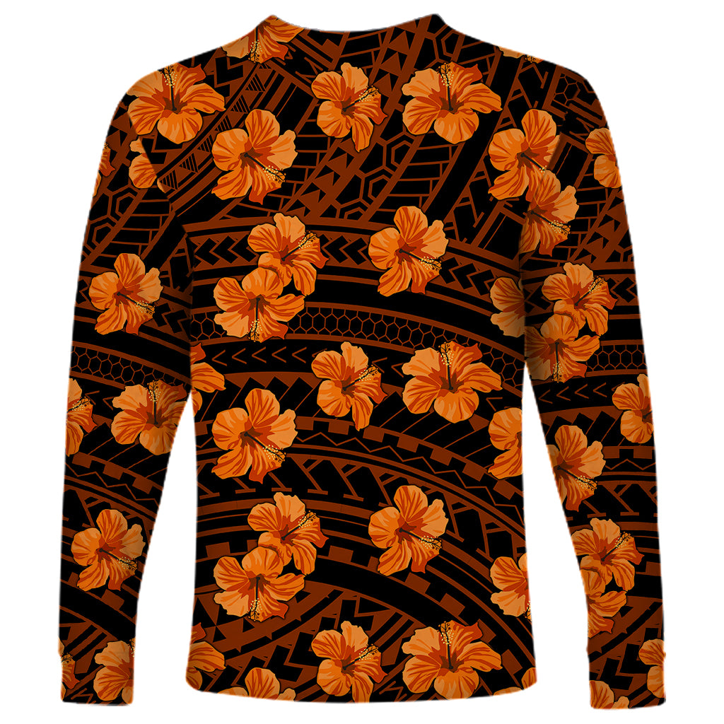 Polynesian Pride Hawaii Style With Hibiscus Long Sleeve Shirt Gold LT9 - Polynesian Pride